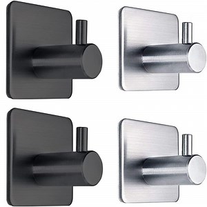 [Hot Item] Hot Sales SUS304 Metal Heavy Duty Adhesive Wall Mount Bathroom Hooks for Hanging & Wall Orgainzation Waterproof Oil Proof
