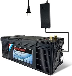 KEPWORTH 12V 200Ah LiFePO4 Battery Deep Cycle Lithium Iron Phosphate Battery Built-in BMS Lightweight Maintenance-Free Perfect for RV/Camping, Solar/Backup Power,Trolling,Motor/5-Years Warranty