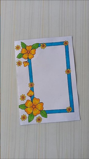 Yellow Floral Border Design/6 easy border design/Border design/Project/Priyanka Gunwal #shorts