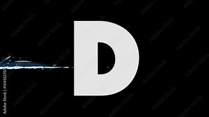 Letter D and Dolphin (foreground) Animated animal alphabet. HD footage with alpha channel. Animal in a foreground of letter.