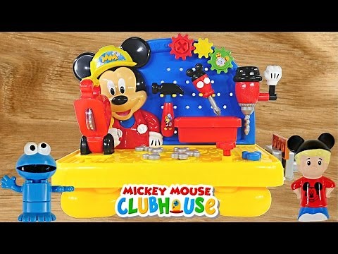Mickey Mouse Clubhouse Handy Helper Workbench Disney Junior Tools Playdoh Cookie Monster