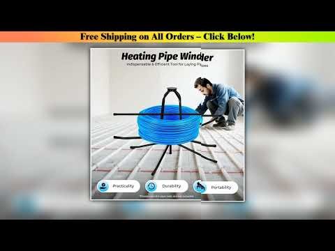 Underfloor Heating Pipe De-Coiler Decoiler, Foldable, 2 Gears, Upgrade Steel Pipe Winder Reel
