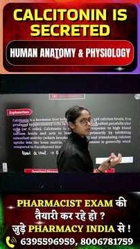 Calcitonin is Secreted By Which Organ ? RRB Pharmacist 2019 Question #rrbpharmacist #pharmacyindia