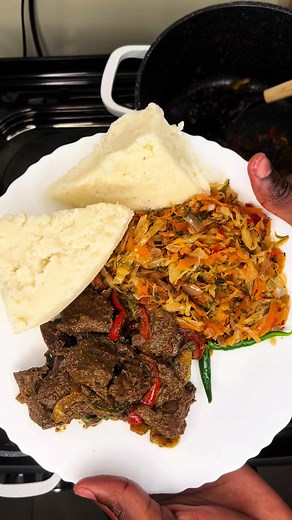 Savory Liver and Cabbage Recipe with White Ugali