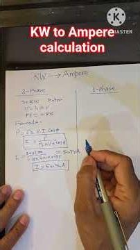 #Kw to Ampere calculation/cable size as per load.