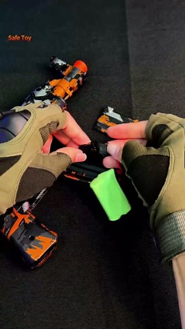 Electric Gel Ball Blaster Gun – Fully Automatic Rapid-Fire Splat Gun with High-Capacity Top Hopper, Long Range Accuracy for Outdoor Team Battle & Backyard Games, Ages 14+ (Orange)