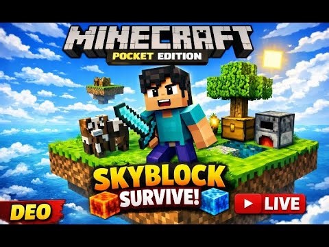 Minecraft Skyblock Survival 🔥 Pocket Edition | Live Stream with Deo