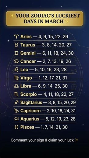 Your Zodiac’s Luckiest Days in March 🍀✨ #astrology #zodiac #horoscope #tarot #zodiac