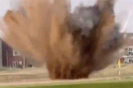 Iconic Open venue detonates WWII artillery shell found beneath course in wildest golf video of the year