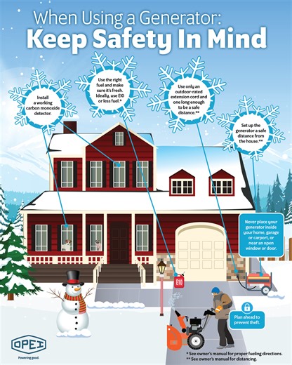 Tips on generator safety during a winter storm