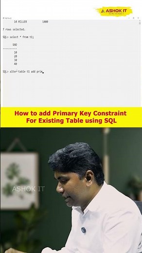 👉 How do you add a PRIMARY KEY constraint to an existing table in SQL? #sql #sqlinterviewquestions