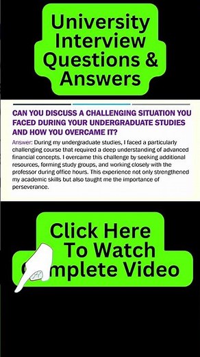 University Admisiion Interview Questions and Answers - Pass Your University Admission Interview