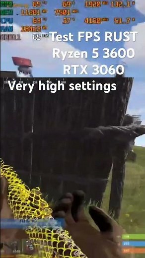 Test fps RUST Ryzen 5 3600 RTX 3060
