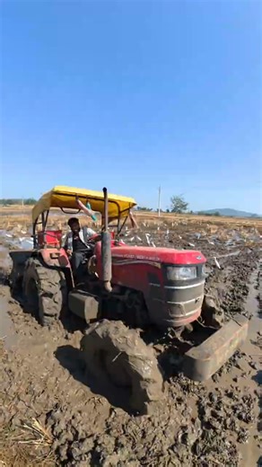 Mahindra 575 stucked in mud 😭😭 #madcreations #tractorvideo