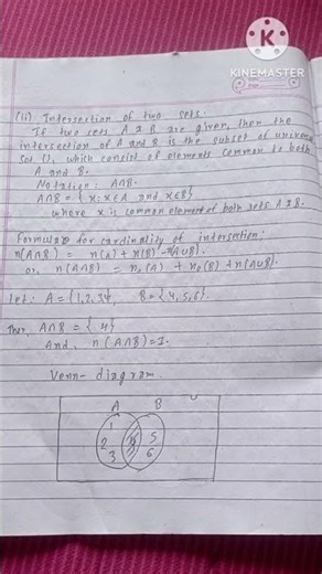 Define union, intersection and difference of two sets with example.#maths #pastquestions #mathshorts