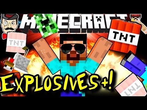 Minecraft EXPLOSIVES+ MOD! Huge Destruction - Mod Showcase!