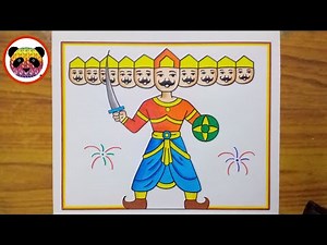 How to draw Ravan step by step / Easy Ravan Drawing / Dussehra Drawing / Happy Dussehra / Ravan 2025