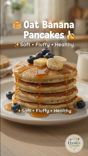 🥞 Oat Banana Pancakes | Healthy 3-Ingredient Breakfast #oatmeal #healthyrecipes #recipe #healthyfood