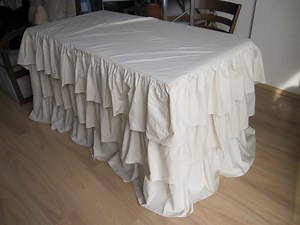 Fitted Tablecloth -table Skirt Drop Ruffle, Waterfall 3 Tiers Row Frilly Ruffled Desk Table Cloth Cotton /custom Tablecloth-round Rectangle - Etsy