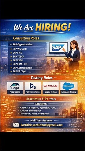 IT Job Openings 2026 | SAP & Testing Roles | 5–9+ Years Experience | @YazhlCloud Solutions