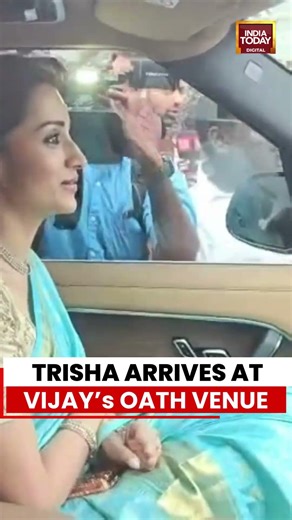 Trisha Krishnan Arrives At Vijay’s Oath Ceremony Venue In Chennai #trishakrishnan #vijay #TAMILNADU