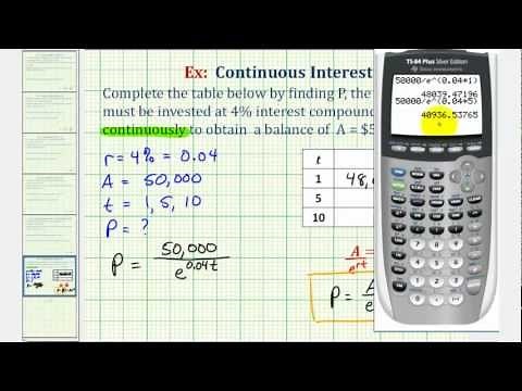 Continuous Interest - Find the Initial Investment Needed