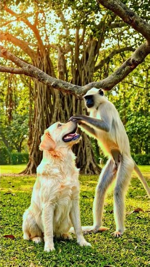 A naughty monkey learns kindness when the dog he teased saves his life.