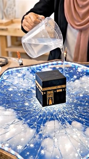 Turning Broken Glass into a Kaaba Sky Resin Table 🌌 ✨