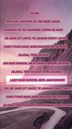 ❤️💞Sajdaa ❤️‍🔥 | Love & Devotion | Lyrics Short #shorts #ytshorts #BollywoodSongs #RomanticSong