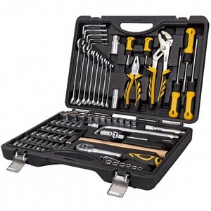 Boite à outils complète 84 pièces Chrome vanadium - Caisse à outils avec douilles et accessoires VITO