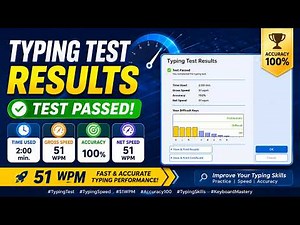 Typing Test Result | 51 WPM Speed & 100% Accuracy 🚀 | Improve Your Typing Skills