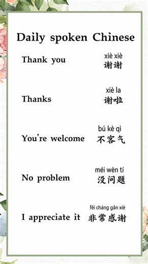 Su Gu on Instagram: "💕💕👉 #LearnChinese #MandarinChinese #ChineseLanguage #ThankYou #Thanks #YouAreWelcome #NoProblem #IAppriciate"