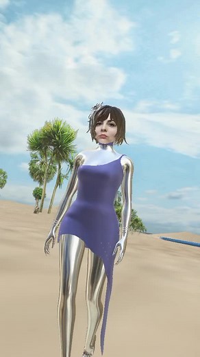Unique Metallic Bodysuit Fashion in Desert Setting