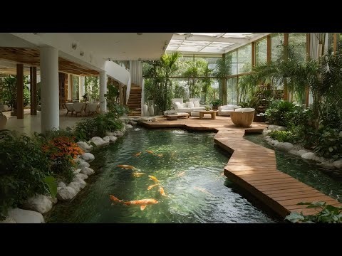 Peaceful Retreat – Tropical House with Calming Koi Pond & Lush Garden