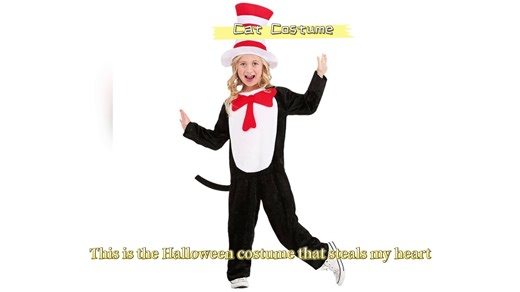 Halloween Cat Costume for Kids Polyester Velvet Jumpsuit with Felt Top Hat & Tail