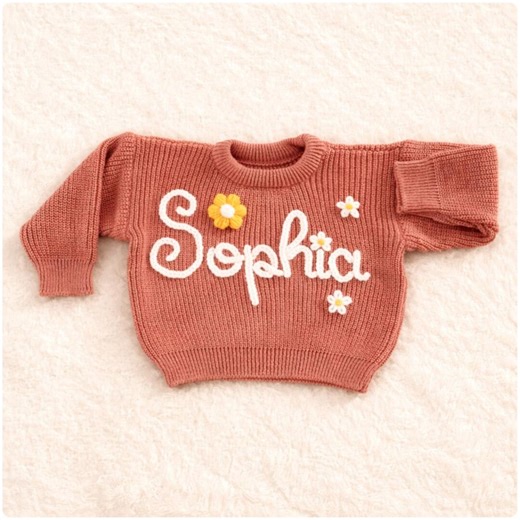 Personalized Baby Name Sweater, Custom Baby Gift, Newborn Outfit, Embroidered Name Jumper, Baby Shower Gift