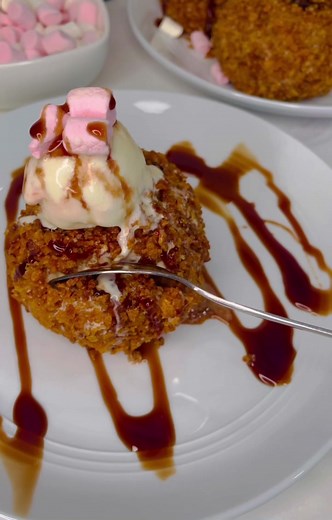 Delicious Fried Ice Cream Recipe with Mini Marshmallows