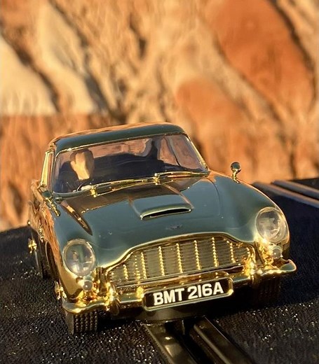 007 Scalextric James Bond Aston Martin DB5 at Falesia Beach Algarve Carl and Sally