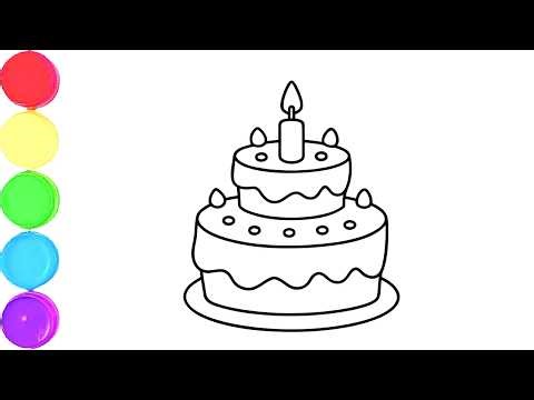 How to Draw Birthday Cake🎂 || Easy Drawing Birthday Cake Step by Step🎈 || Drawing For Kids & Toddler