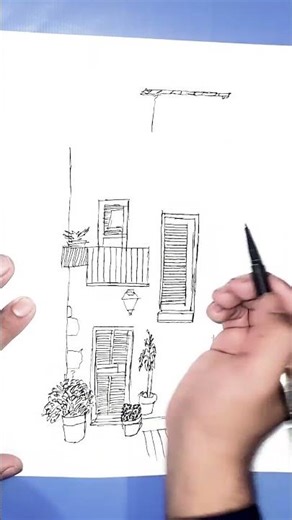 Traditional House Facade Drawing | Architectural Sketch Process