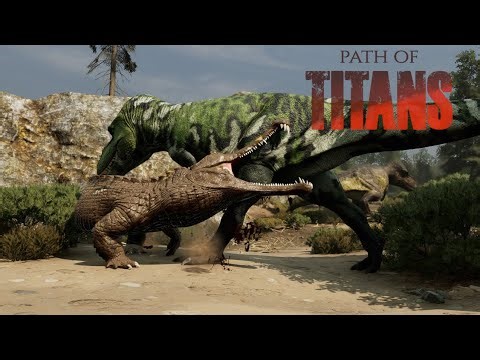 EVIL POOP MONSTER!!! - Path of Titans Sarcosuchus Combat