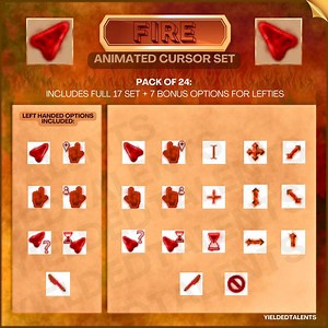 Fire Theme Cursor Pack | Custom Animated Mouse Cursors for Windows PC - Full Set + Bonus Left Handed Options - Etsy Canada