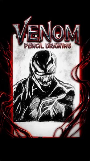 💥✨draw venom with pencil ✏️ #art #drawing #anime #venom #hitroart #artist