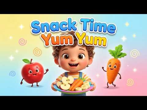 Snack Time Song for Kids 🍎 | Healthy Eating Nursery Rhyme | Yum Yum Song