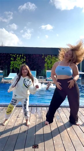 Poolside Dance Routine with Joyful Performance