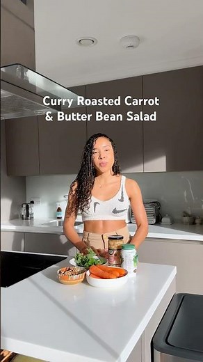 Curry roasted carrot butter bean salad