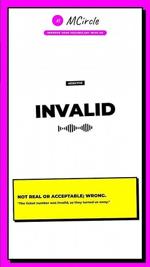 Learn English: What is Invalid? | Vocabulary Shorts