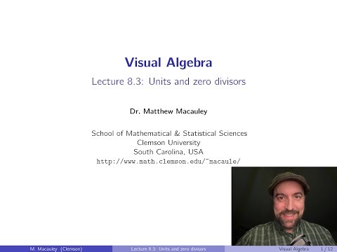 Visual Algebra, Lecture 8.3: Units and zero divisors