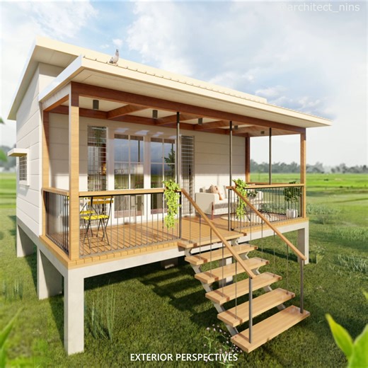 1.1M views · 15K reactions | Are you ready for another animation house tour? This small house is 6 meters long by 3.50 meters wide with a total of 21 square meters excluding outdoor open spaces. #fyp #foryou #whiteandwood #interiordesign #housetour #minimalist #design #animation #house #vacation #3d #housedesign #smallhouse #simpleliving #farmhouse #villa #tinyhouse | Architect Niñs | Facebook