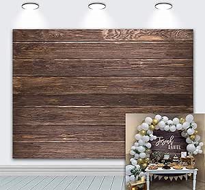 BINQOO 7x5ft Retro Wood Wall Backdrop Real Wood Background Wooden Floor Birthday Wedding Baby Shower Party Banner Photo Booth